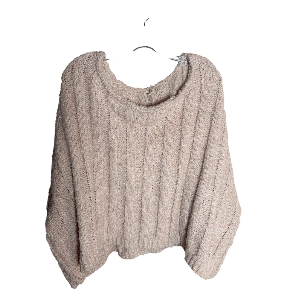 POL Oversized Sweater Womens Size S Blush Pink Polyester Boho